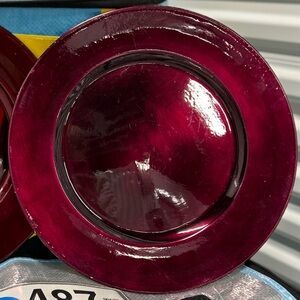 Williams Sonoma pottery barn candy hot pink red dinnerware charger set of 6 NEW